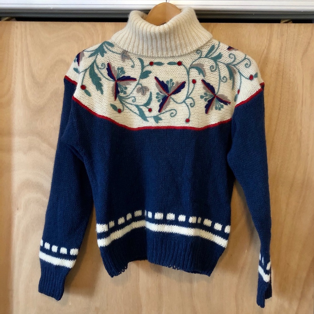 Vintage Carol Reed Wool Knit Turtleneck Sweater